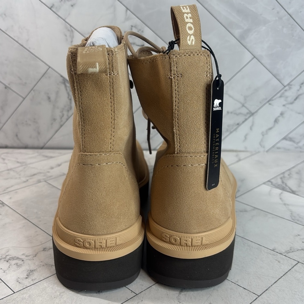 Sorel Hi-Line Tan Suede Waterproof Lace-Up Lightweight Combat Boot. 10. NWT!! - Picture 5 of 9